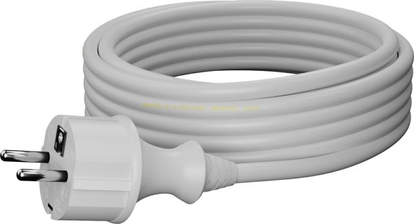 AWTools Καλώδιο Τροφοδοσίας 3m 2x1.0mm H05VV-F Λευκό, Χωρίς Γείωση IP44