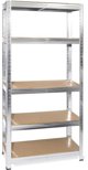 AWTOOLS Ράφι 5 Ραφιών 200x90x50cm, Φορτίο 300kg / 6,0mm - Γρήγορη Συναρμολόγηση με Πίεση