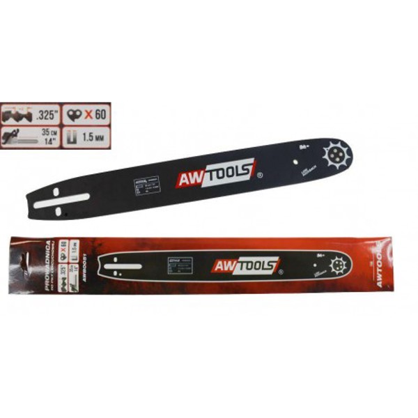 AWTools Οδηγός Πριονιού 35cm 14" 1,5mm 0,058" .325" (AW80051)