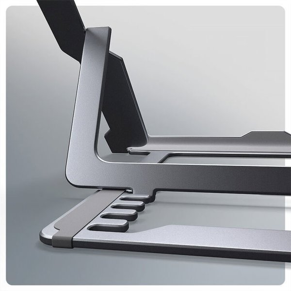 Axagon STND-LAG Ρυθμιζόμενο Αναδιπλούμενο Σταντ Laptop Αλουμινίου Γκρι