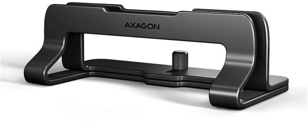 AXAGON STND-VB Vertikaler Laptop-Ständer, einstellbare Breite, Aluminium - schwarz