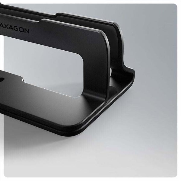 AXAGON STND-VB Vertikaler Laptop-Ständer, einstellbare Breite, Aluminium - schwarz