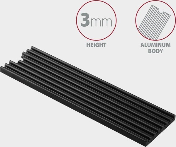 Axagon CLR-M2L3 Παθητική Ψύκτρα για M.2 SSD, Αλουμινένιο Ψυγείο για Δίσκους 22x80mm, Με Θερμικά Επιθέματα