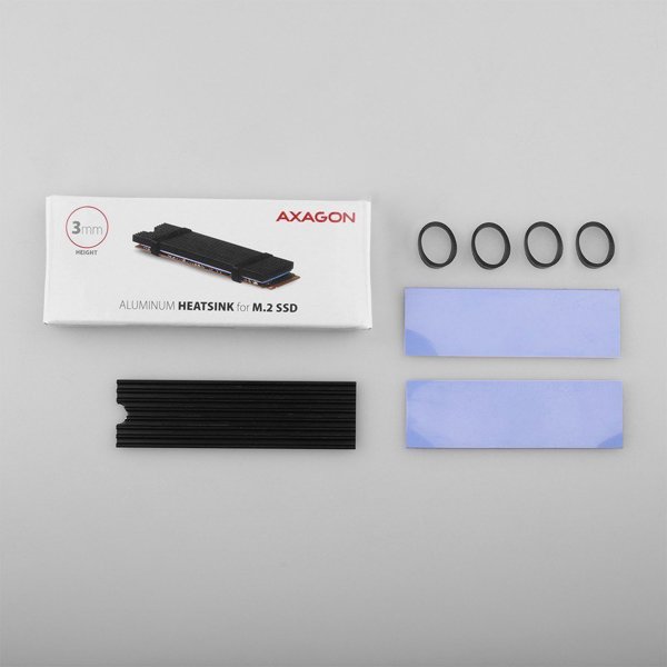 Axagon CLR-M2L3 Παθητική Ψύκτρα για M.2 SSD, Αλουμινένιο Ψυγείο για Δίσκους 22x80mm, Με Θερμικά Επιθέματα