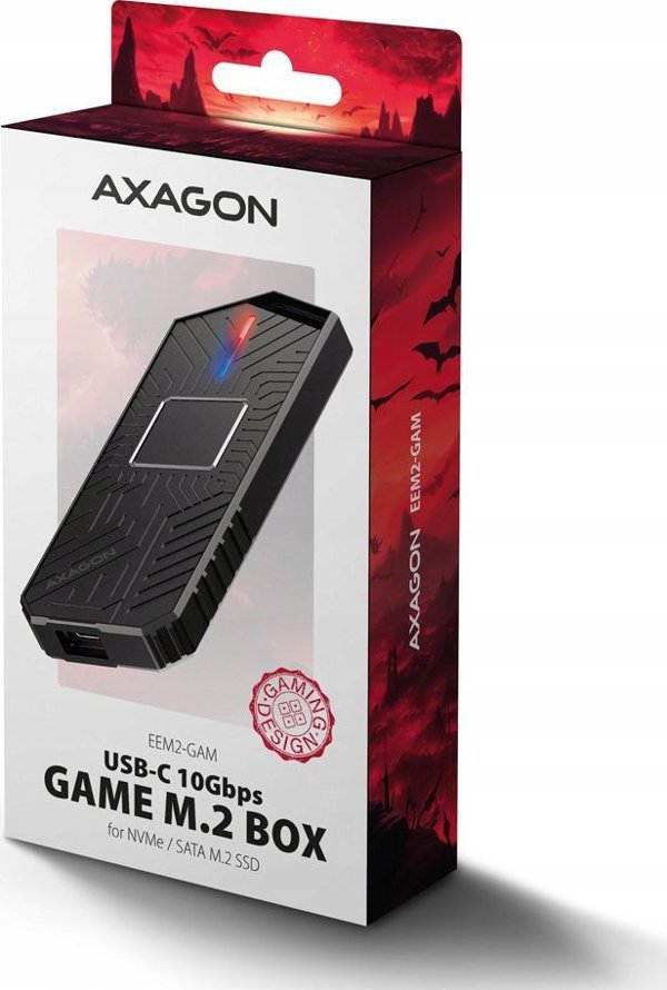 Axagon EEM2-GAM Θήκη για NVMe & SATA M.2 SSD, USB-C 10Gbps, Tool-free, Μαύρο