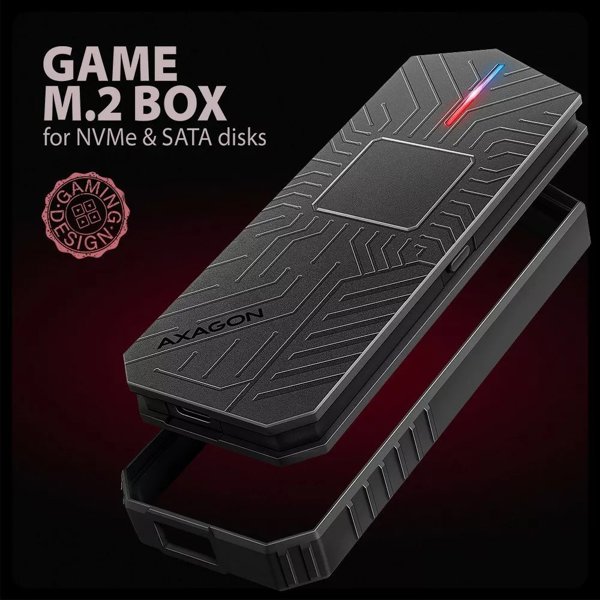 Axagon EEM2-GAM Θήκη για NVMe & SATA M.2 SSD, USB-C 10Gbps, Tool-free, Μαύρο