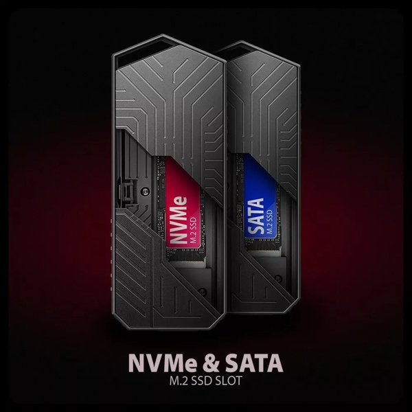 Axagon EEM2-GAM Θήκη για NVMe & SATA M.2 SSD, USB-C 10Gbps, Tool-free, Μαύρο