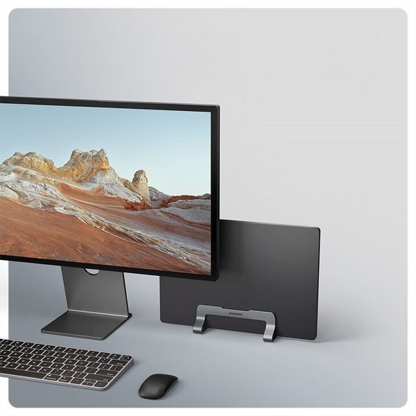 Axagon AXAGON STND-VG κάθετη βάση για laptop, ρυθμιζόμενο πλάτος, αλουμίνιο - γκρι