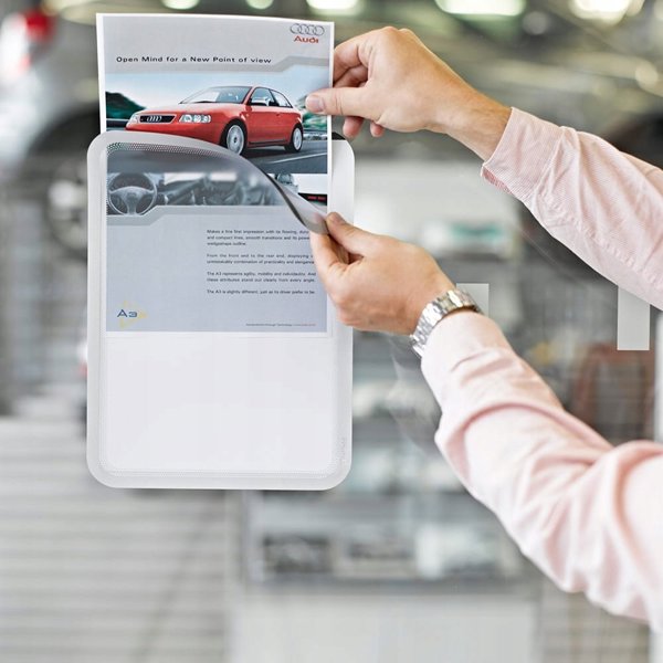 3L Αυτοκόλλητες Τσέπες Djois Magneto A4, Μπλε, Σετ 1 Τεμαχίου