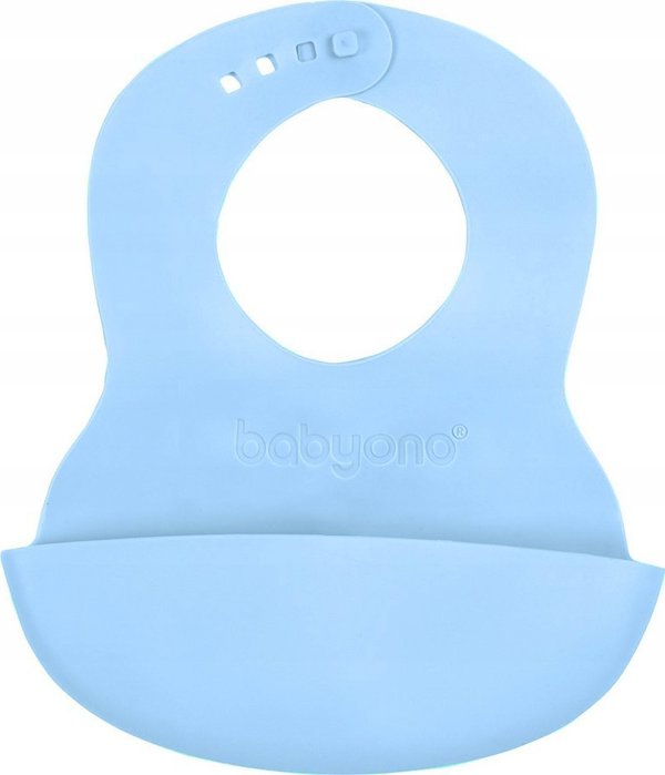 BabyOno Σαλιάρα Μαλακή με Τσέπη και Ρυθμιζόμενο Κούμπωμα, 835/05, Γαλάζιο
