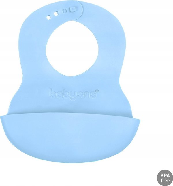 BabyOno Σαλιάρα Μαλακή με Τσέπη και Ρυθμιζόμενο Κούμπωμα, 835/05, Γαλάζιο