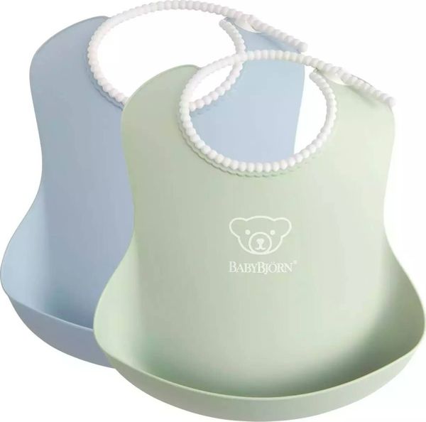 BabyBjorn BABYBJORN - 2 σαλιάρες - Powder Green / Powder Blue