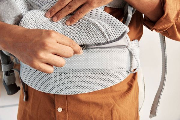 BabyBjorn BABYBJORN - μάρσιπος Harmony 3D Mesh, Ασημί