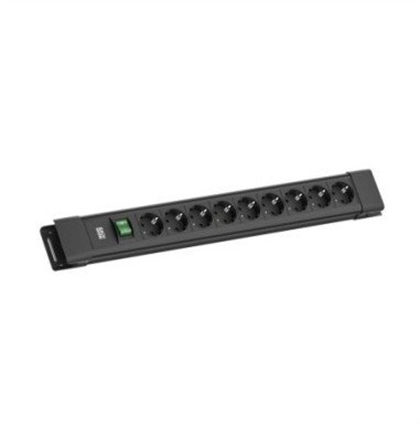 BACHMANN CONNECTUS 9xCEE7/3, 1xswitch 2.0m CEE7/7 Czarny