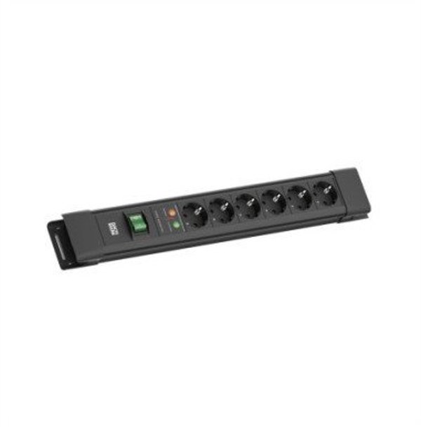 BACHMANN CONNECTUS 6xCEE7/3, 1xSPD 1xswitch 2.0m CEE7/7 Czarny