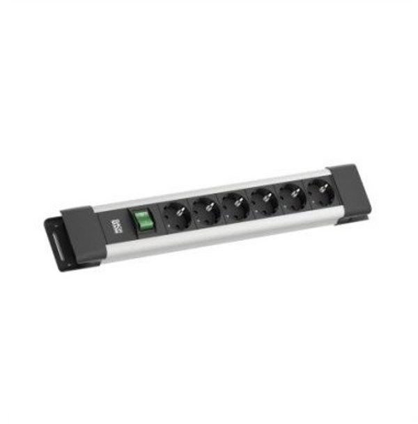 BACHMANN CONNECTUS 6xCEE7/3, 1xswitch 2.0m CEE7/7 szary