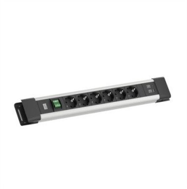 BACHMANN CONNECTUS 6xCEE7/3, 1xswitch 1xUSB A/C 22W 2.0m CEE7/7 Szary