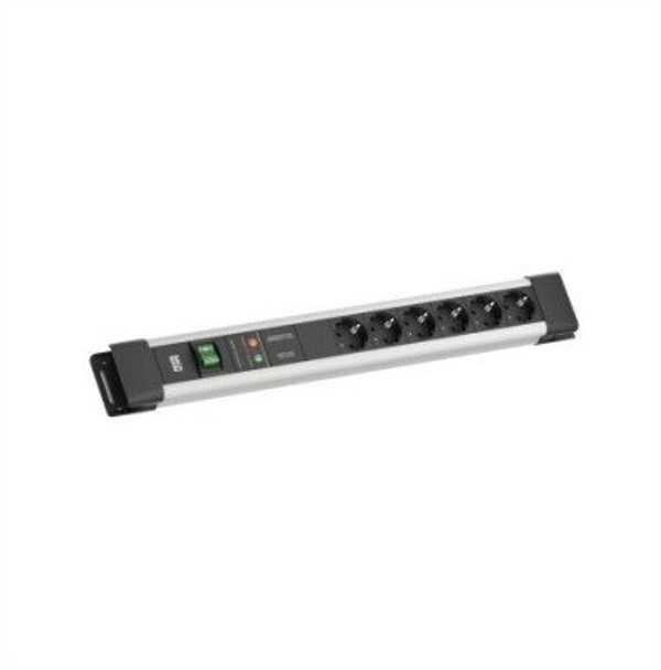 BACHMANN CONNECTUS 6xCEE7/3, 1xGVS 1xswitch 2.0m CEE7/7 Szary