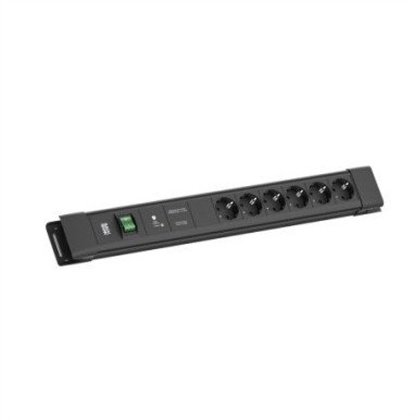 BACHMANN CONNECTUS 6xCEE7/3, 1xGVS-Plus 1xswitch 2.0m CEE7/7 Czarny