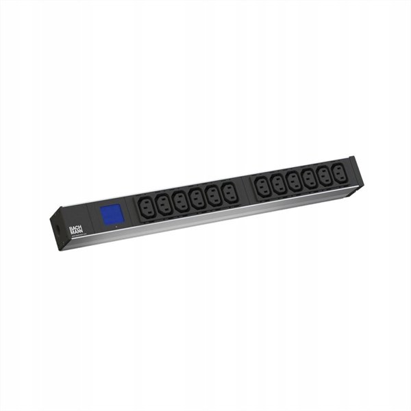 BACHMANN BN0500 19 PDU 1U 12x C13 pomiar mocy, wtyczka z uziemieniem