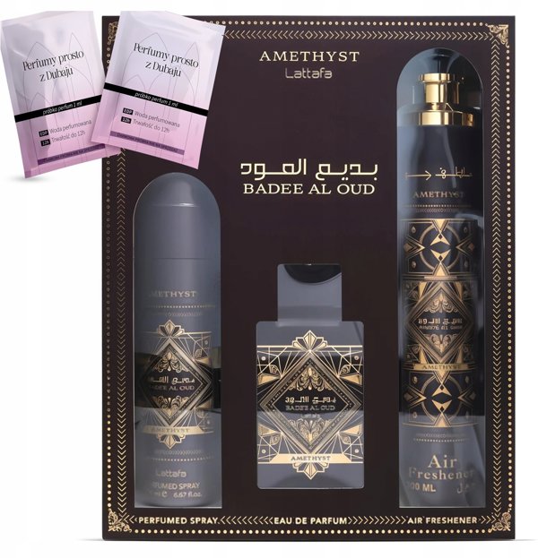 Bade'e Al Oud Amethyst Eau de Parfum 100ml + Deodorant Spray 200ml + Air Freshener 300ml