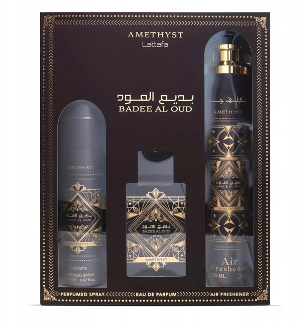 Bade'e Al Oud Amethyst Eau de Parfum 100ml + Deodorant Spray 200ml + Air Freshener 300ml