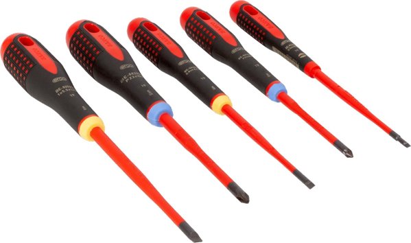 Bahco Izoliuotų atsuktuvų rinkinys ERGO™ slim 5 vnt - PZ1/2| SL3,0/4,0/5,5 - 1000V VDE