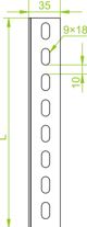 Baks Γωνιακός Διατρημένος Κάθετος KTC35H35/3 35x35mm 3m 620630