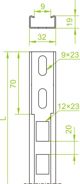 Baks Prowadnica sufitowa 32 x 18mm 3m PSW/3 (740513)