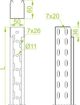 Baks Korytko kablowe perforowane 50 x 60mm 1,0mm KGJ/KCJ/KPJ50H60/3 3m (160624)