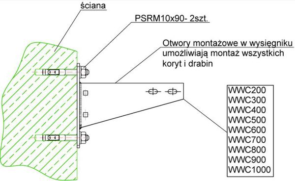 Baks Wysiegnik wzmacniany WWC400