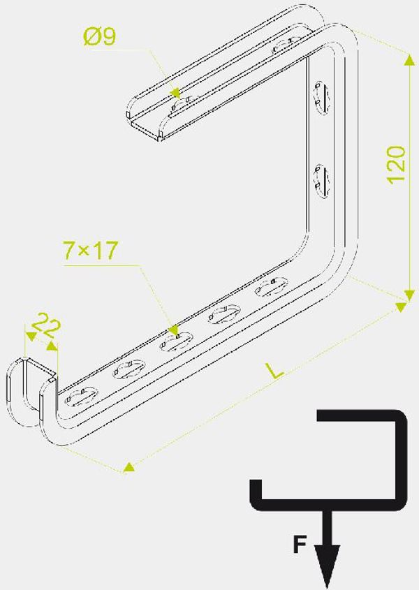 Baks Υποστήριγμα Τοίχου-Οροφής WSS50 70mm 720205