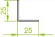 Baks Περφοραρισμένη γωνιά KTC25H25/2 25x25mm 620320