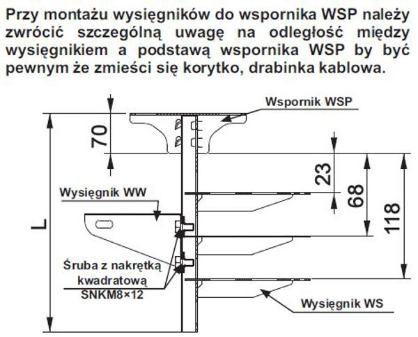 Baks Wspornik WSP200 200mm 720420