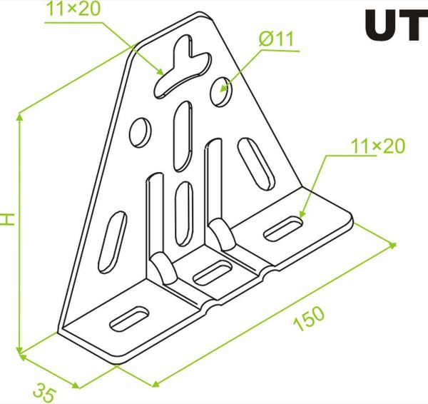Baks Uchwyt Trojkatny UT 130mm 751600