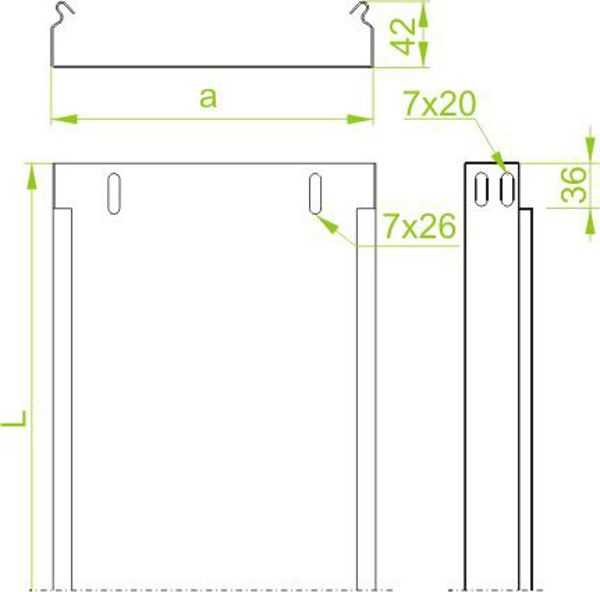 Baks Korytko kablowe cynkowane pelne 50 x 42mm 2m 0,5mm KBR50H42/2