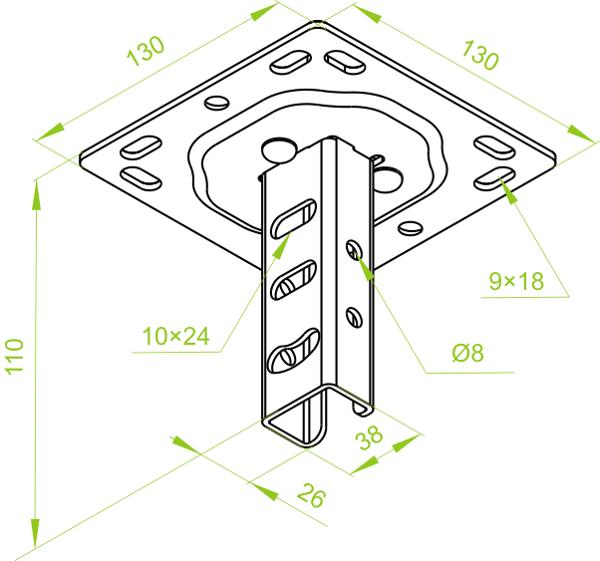 Baks Podstawa sufitowa PS - 740310