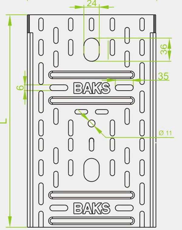 Baks Korytko kablowe KGJ/KCJ/KPJ50H50/3 cynkowane 50x3000mm 150605