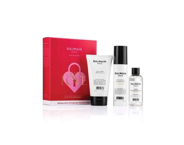 Balmain Locks of Love Set: Hair Styling Cream 150ml, Panthenol Styling Gel 100ml & Argan Moisturizing Elixir 20ml