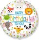 Μπαλόνι foil Happy Birthday ζωάκια 48cm