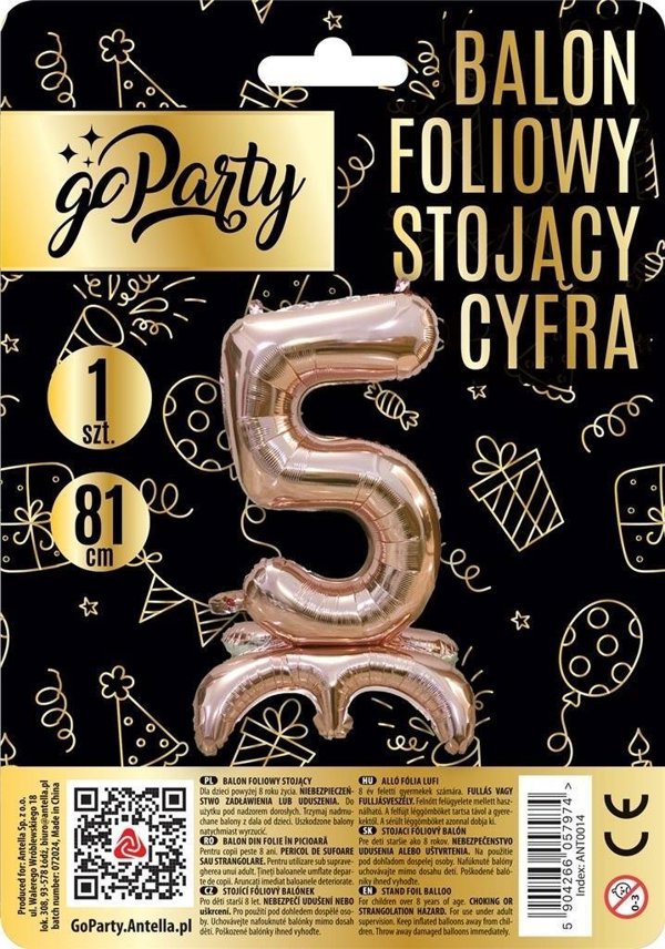 Μπαλόνι foil standing 5 rose gold 81cm