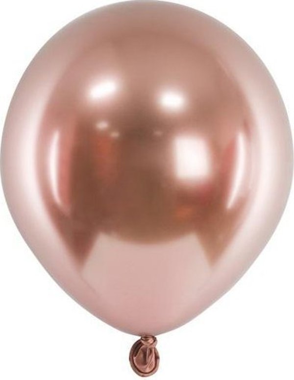 Μπαλόνια Glossy ροζ χρυσό 12cm 50τμχ