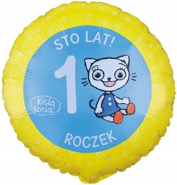 Balon foliowy Kicia Kocia 1 Roczek