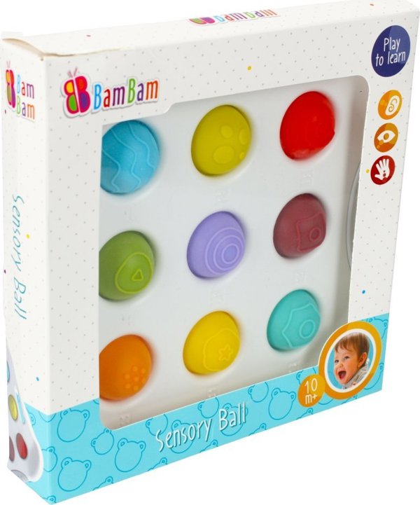 Bam Bam Πίνακας Αισθητηριακής Αντίληψης Sensory Board, 9 Μαλακά Ημισφαίρια, Πολύχρωμο