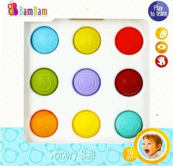 Bam Bam Πίνακας Αισθητηριακής Αντίληψης Sensory Board, 9 Μαλακά Ημισφαίρια, Πολύχρωμο