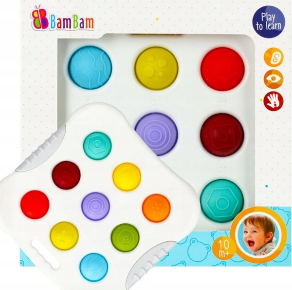 Bam Bam Πίνακας Αισθητηριακής Αντίληψης Sensory Board, 9 Μαλακά Ημισφαίρια, Πολύχρωμο