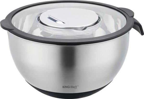 Banquet Kinghoff KH-1861 Ανοξείδωτο Μπολ Προετοιμασίας με Λειτουργία Τρίφτη και Κόφτη 3 σε 1