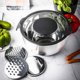 Banquet Kinghoff KH-1861 Ανοξείδωτο Μπολ Προετοιμασίας με Λειτουργία Τρίφτη και Κόφτη 3 σε 1