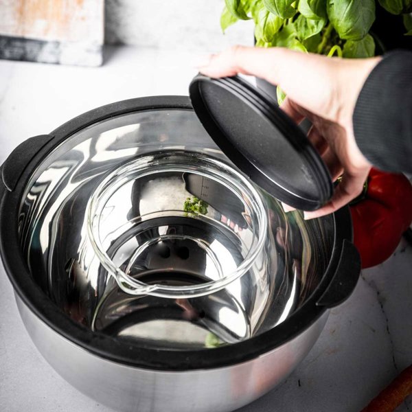 Banquet Kinghoff KH-1861 Ανοξείδωτο Μπολ Προετοιμασίας με Λειτουργία Τρίφτη και Κόφτη 3 σε 1