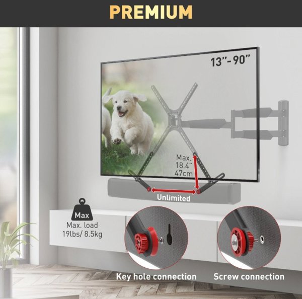 Barkan E820 Βάση Στήριξης TV Τοίχου Fixed για Τηλεοράσεις 13"-90"